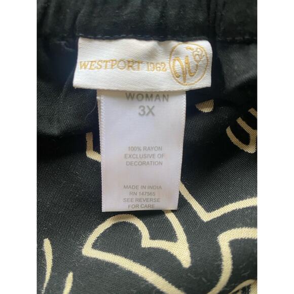 Dressbarn Skirt Womens 3XL NEW Westport Maxi Black Rayon Summer Flowy Pull On - Picture 6 of 11